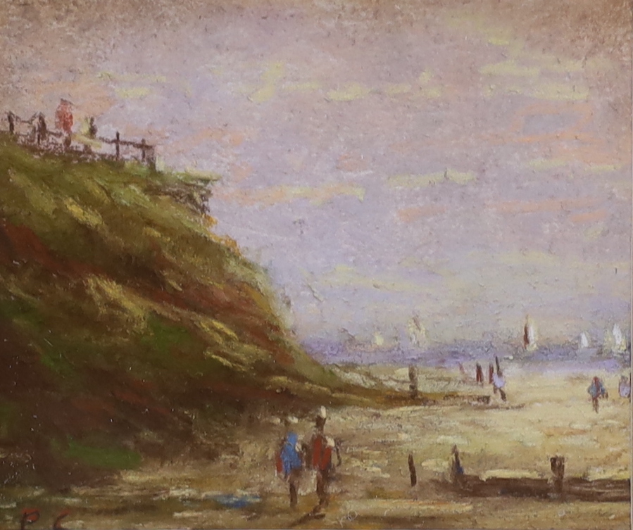 Peter Coombs (1929-2007) two pastels, ‘Compton Beach’ and ‘A Day Out’, signed, details verso, largest 15 x 19cm